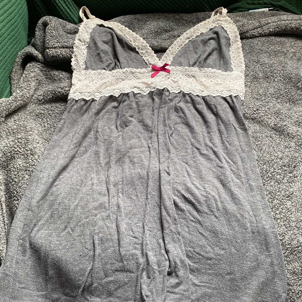Grey and white nightgown